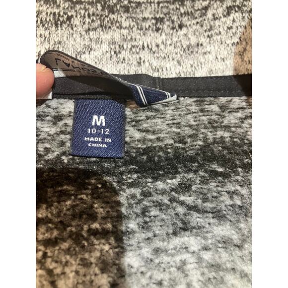 Lands' End 1/4 Zip Sherpa Black White Gray Ombre Stripe Pullover Sweater Size M - Picture 4 of 10